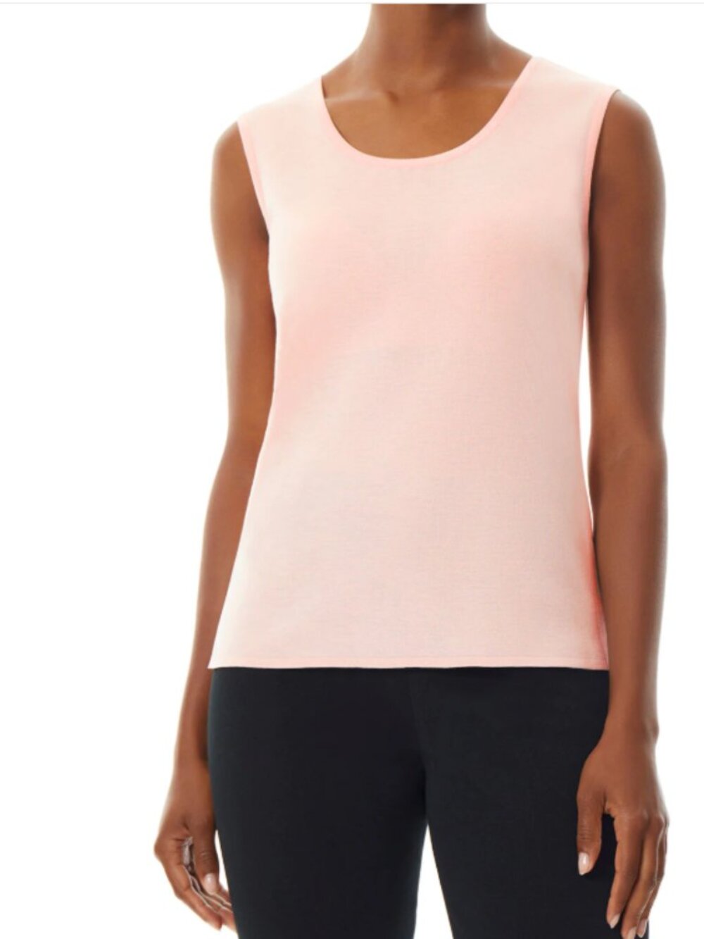 Ming Wang Scoop Neck Knit Tank Pink Satin womens size 1X